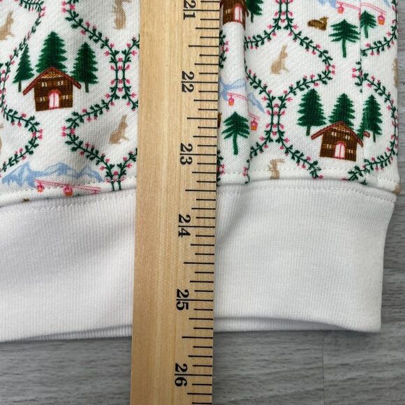 Hill House The All Gender Teddy Zip Up Hoodie Fleece Jacket White Ski Chalet S - Picture 9 of 9